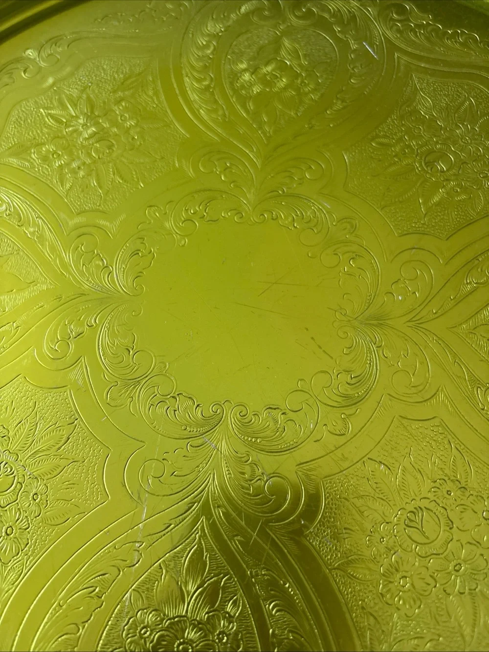 1950’s60’s Vintage Green Anodized Aluminum Serving Tray